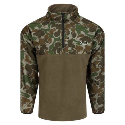 Drake Waterfowl 1/4 Zip Refuge Eqwader Drake Old School Green Small