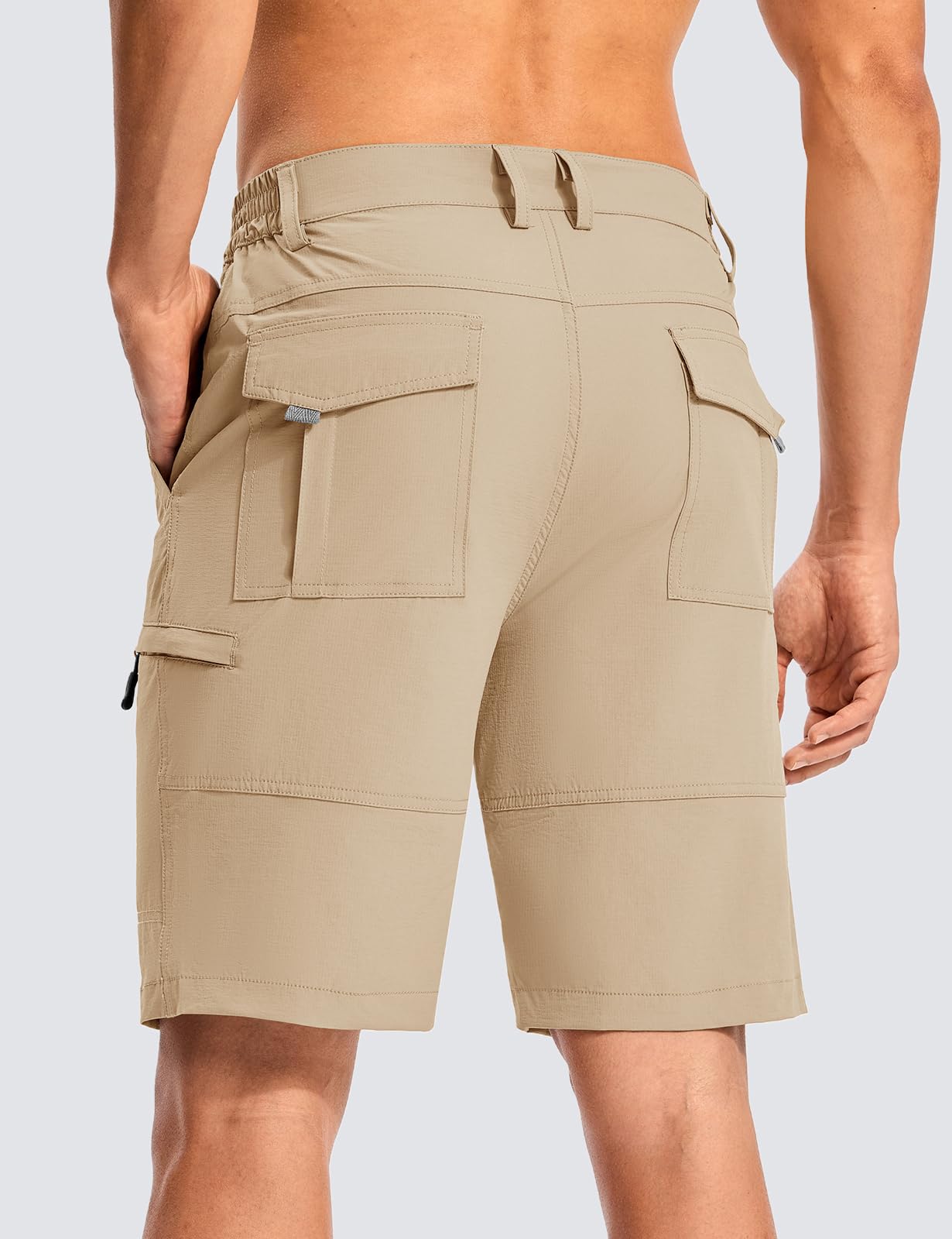 TBMPOY Men's 9" Golf Shorts Lightweight Quick Dry Hiking Short Khaki 32