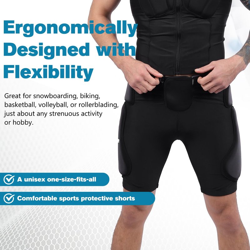 TIAXU TIAXU Men Protective Padded Shorts for Skateboard Ski Ice Skating Snowboarding Snowboard Butt Pad Tailbone Hip Women