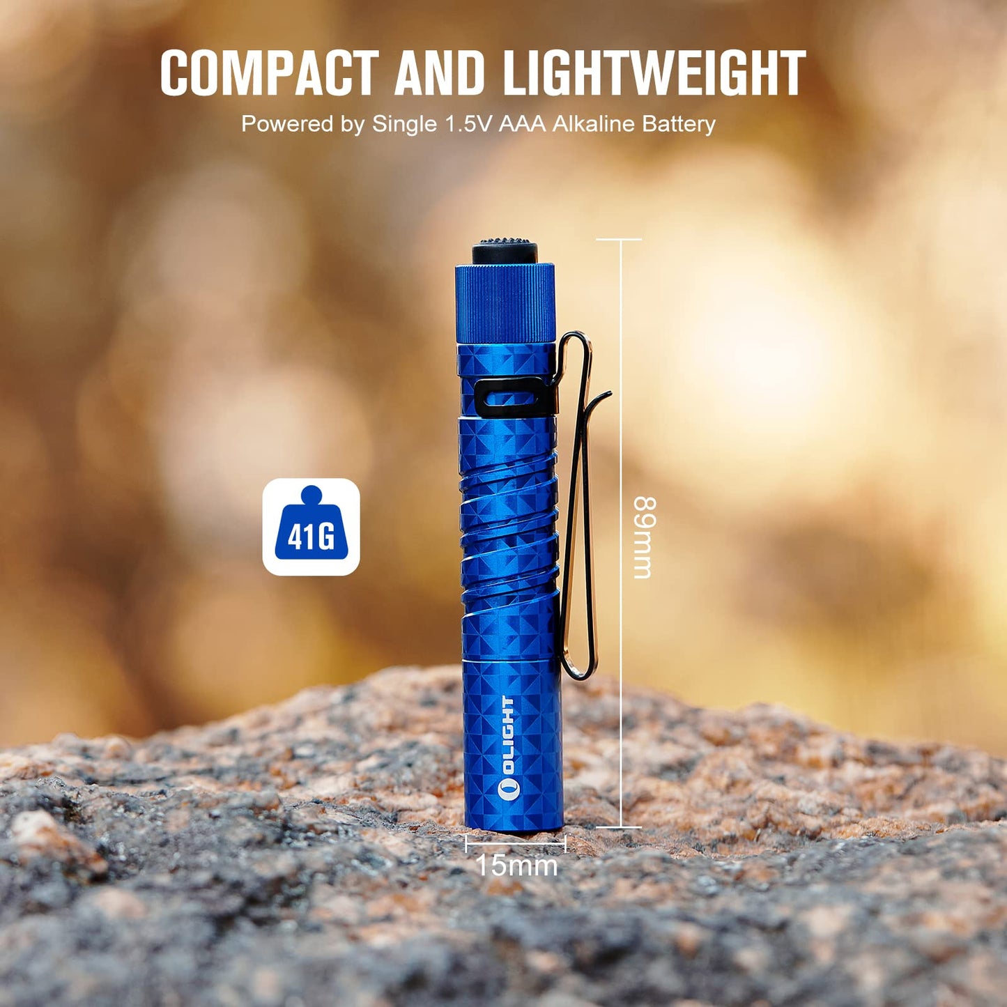 OLIGHT I3T EOS 180 Lumens Dual-Output Slim EDC Flashlight for Camping and Hiking, Tail Switch Flashlight with AAA Battery