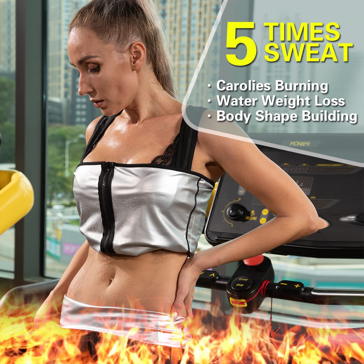 NonEcho Women Hot Sweat Sauna Suit Waist Trainer Vest Workout Tank Top Slimming Body Shaper Corset with Zipper