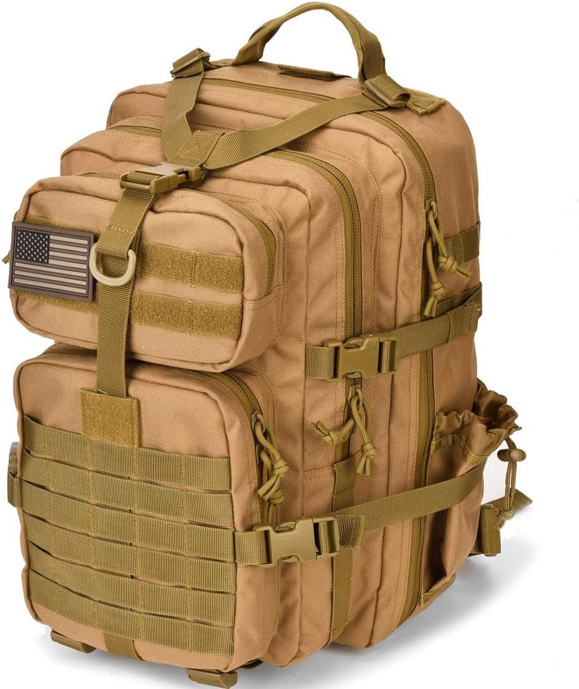 Tactical Military Backpack - Small 3-Day Assault Pack | Molle Design, Brown Color