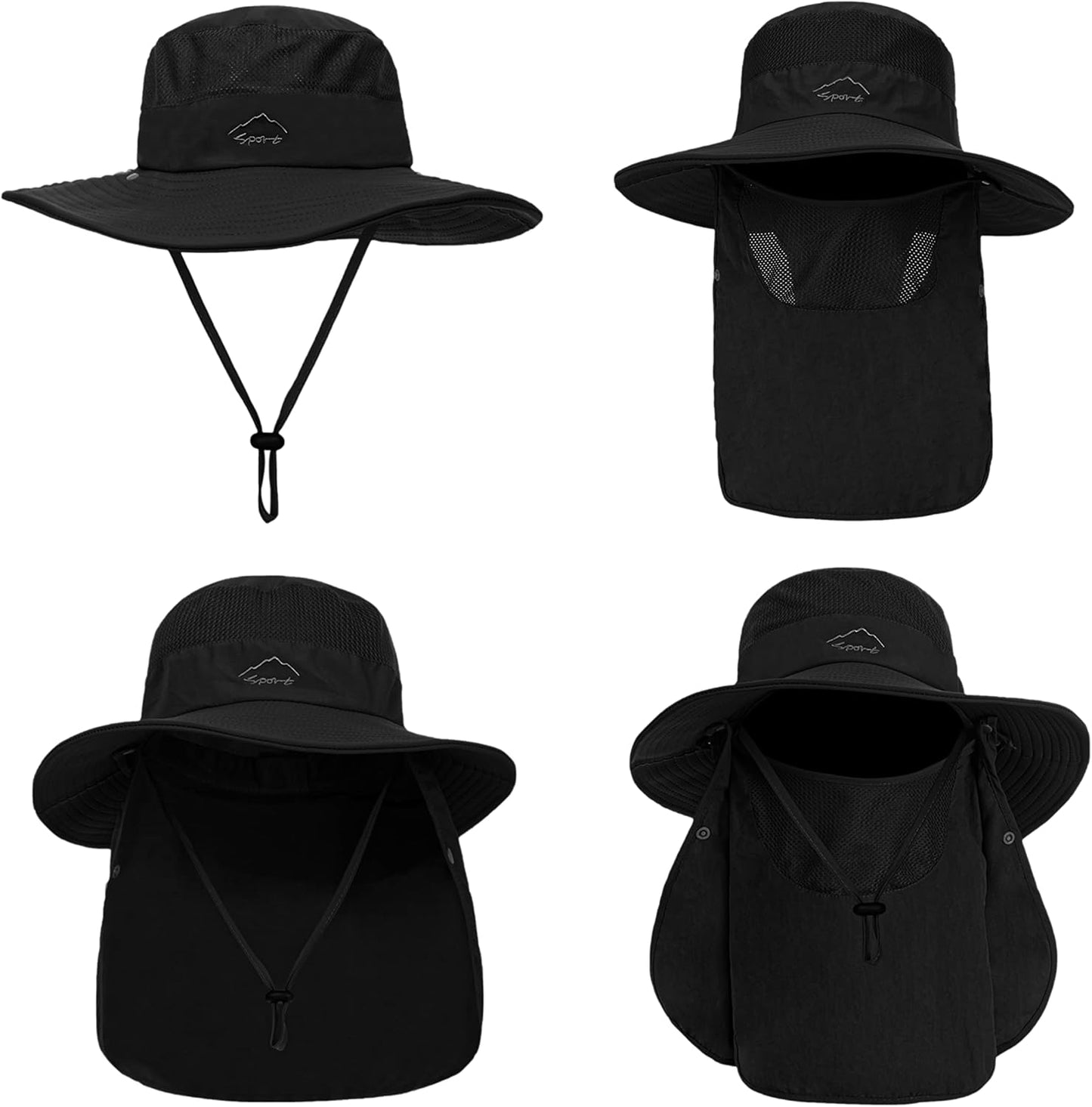 Wide Brim Sun Hat for Women & Men - Removable Neck & Face Flap, UPF 50+ Protection | Ideal for Fishing & Outdoor Activities