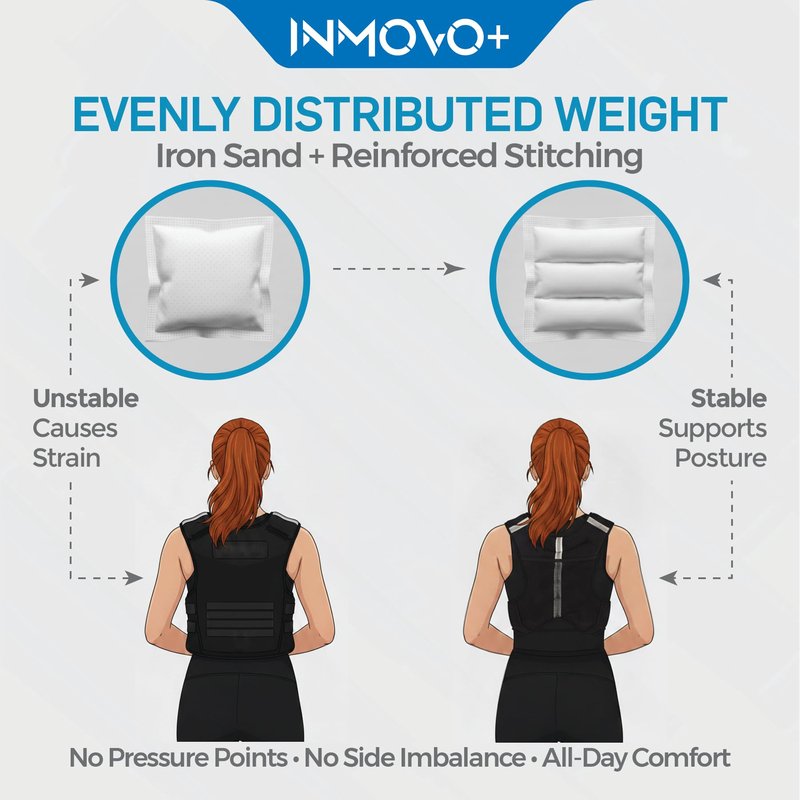 Weighted Vest for Women 10 LB (5kg) – Fixed Weight Training Vest for Women Men, Adjustable Straps, Odor-Resistant Neoprene, Large Back Pocket for Running, Strength Training & Weight Loss
