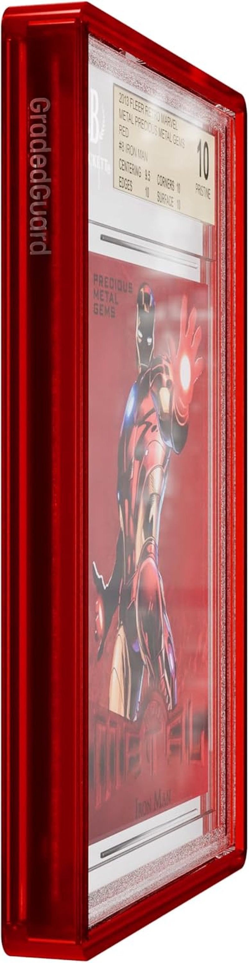 GradedGuard BGS Card Slab Protector - Translucent Vibrant Frame | Drop & Scratch Proof Holder for Standard Size Sports TCG Cards (Ruby)