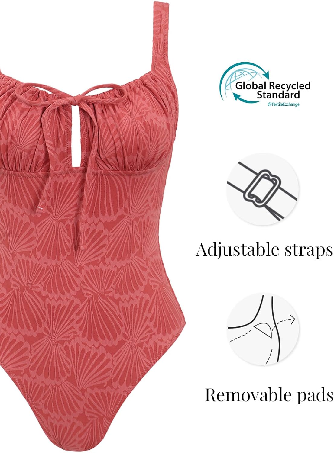 BERLOOK Women's Floral Push-Up One-Piece Swimsuit - Slimming Design for a Flattering Fit