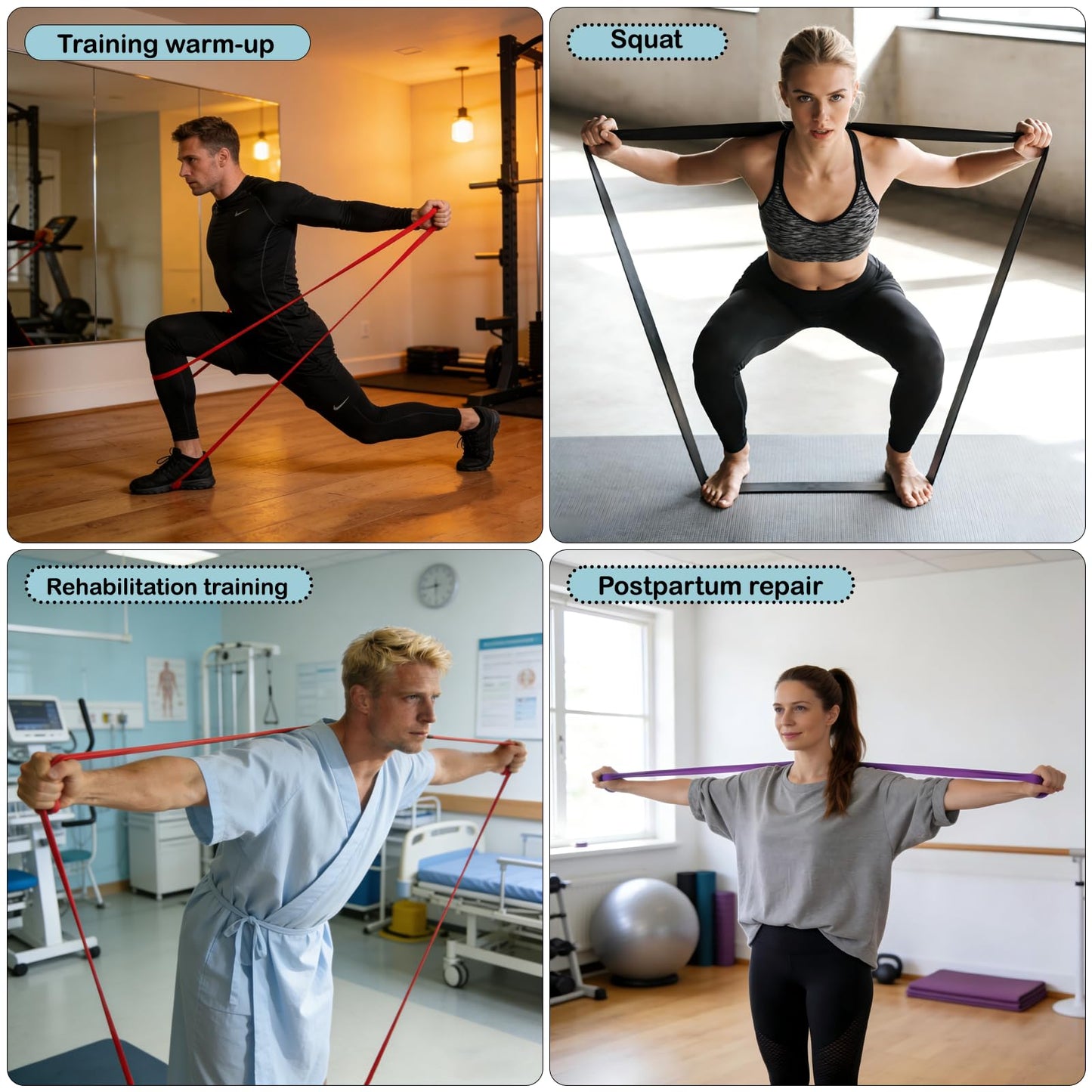 Aguhus Resistance Bands, Resistance Bands with Handles, Pull Up Assistance Bands Set for Men & Women, Stretch Bands for Exercise, Fitness, Physical Therapy, Stretch Workout Bands at Home, Gym