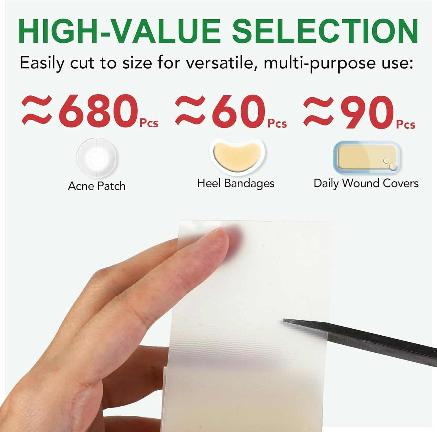 Hydrocolloid Roll - Hydrocolloid Bandages for Wound Care | Ultra Absorbent, Waterproof, 2in x 4.9ft (Beige)