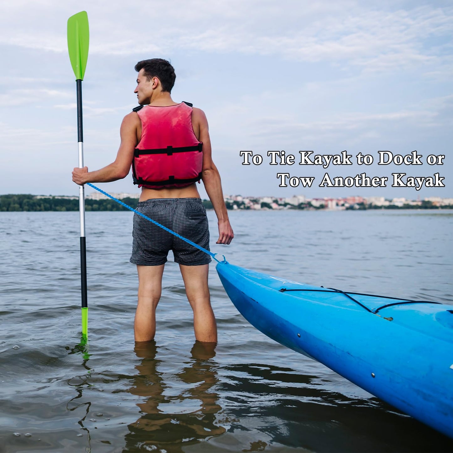 NVAAV 1/2/4 Pack Kayak Paddle Board Tether Leash Stretchable Strap Lanyard Rope, 3.3-7 Feet with Carabiner for SUP Kayaking Boating Canoeing Fishing Pole Rod or Other Gear