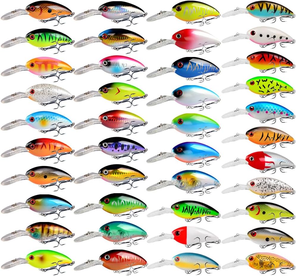 Bass Fishing Lures Kit - Topwater Hard Baits & Crankbaits | Freshwater & Saltwater Use