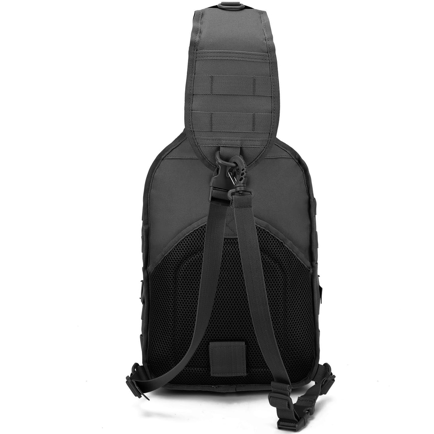 VTACOUTV Tactical Sling Bag Backpack, Military Rover Shoulder Pack, EDC Molle Assault Range Bag for Men Ambidextrous(Black)