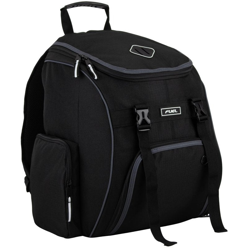 FUEL Oversized Wide Mouth Backpack with Multiple Compartments, Large Storage for Hiking, Work, Classroom, and Traveling - Grey Trim