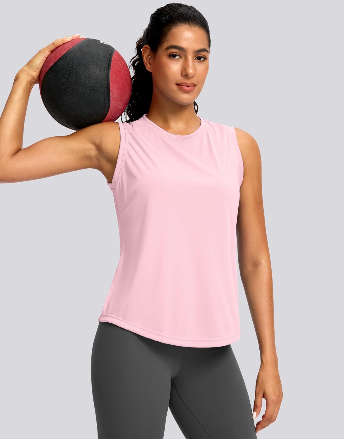 SANTINY Sleeveless Workout Tops for Women - Breathable Lightweight Athletic Tank for Running & Yoga | Activewear