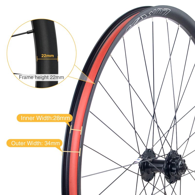 26/27.5/29 Inch Bicycle Wheelset - 14Gx32H Spokes with ED Brass Nipples - 100mm Front/135mm Rear QR Hubs - 6-Bolt Disc Brake Compatible Release for 6-9 Speed Bikes (Rear, 26 inch)