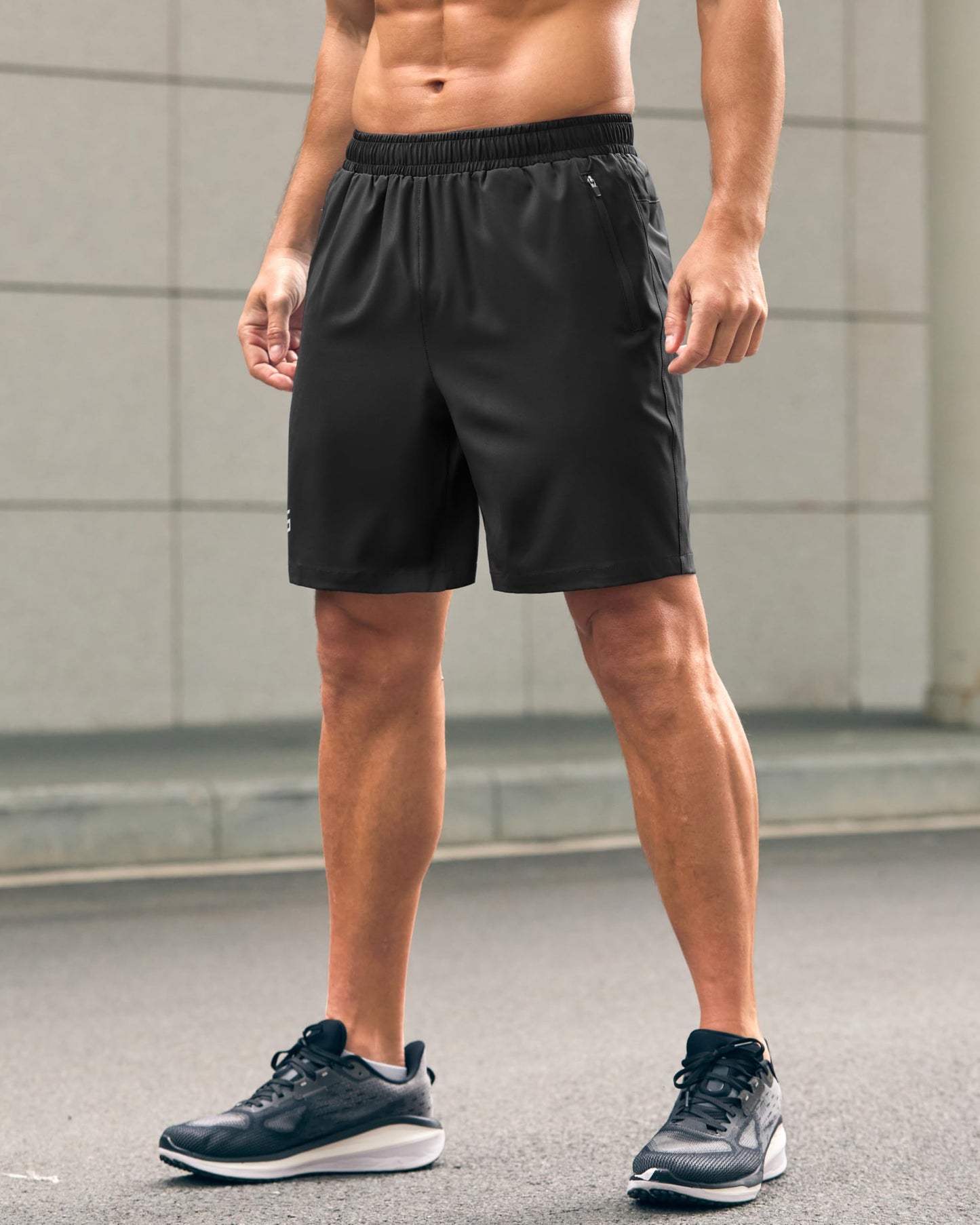 G Gradual Men's Athletic Running Shorts with Zipper Pockets Quick Dry 7"/ 5"/ 9" Workout Gym Shorts for Basketball Hiking(Black,7XL)