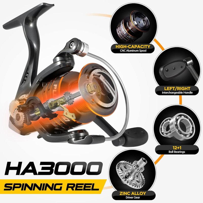 Fishing Rod and Reel Combo - Carbon Fiber Telescopic Fishing Pole with Spinning Reel | 12 +1 Shielded Bearings