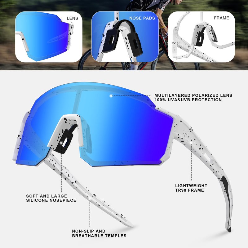 SABSAN 3 Pack Polarized Sports Sunglasses for Men Women Youth Baseball Fishing Running Cycling Golf Trekking TAC Glasses