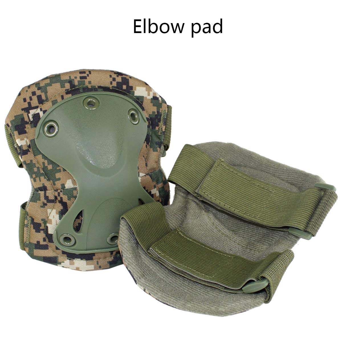 Tactical Combat Knee & Elbow Protective Pads Set for Outdoor CS Paintball Game Cycling Safety Skateboarding Gear Skates Knee Protection Guard Pads (DW)