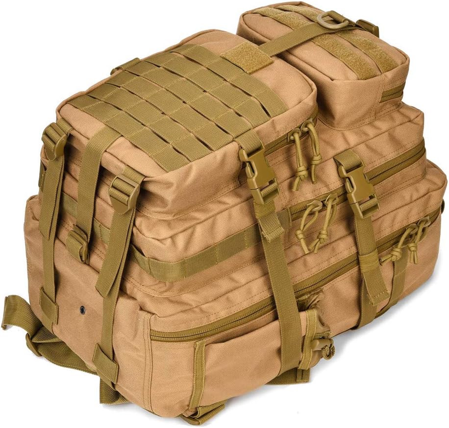 Tactical Military Backpack - Small 3-Day Assault Pack | Molle Design, Brown Color
