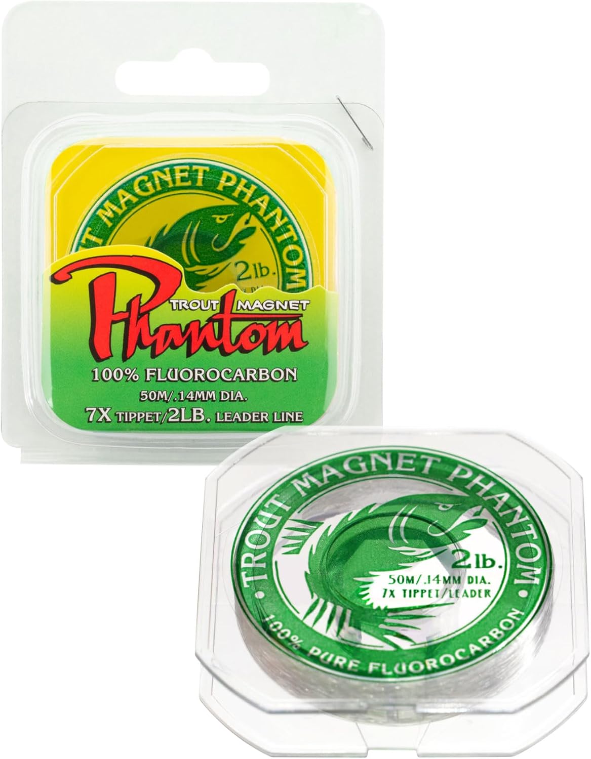 Trout Magnet Fluorocarbon Leader Line - Ultra-Invisible 100% Clear Tippet for Trout Fishing | 50 Meter Spool