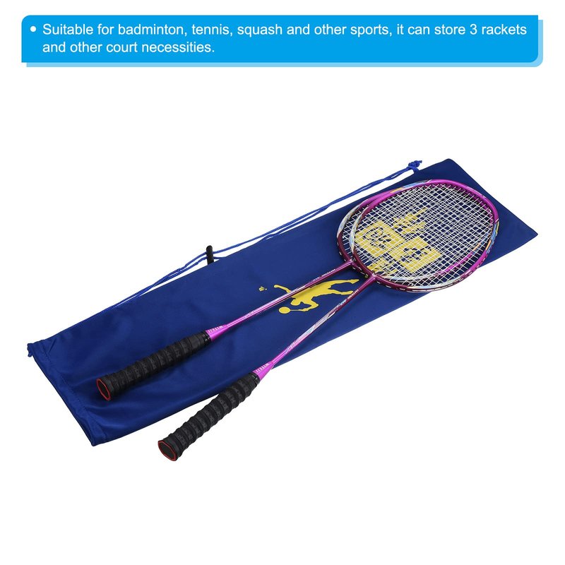 PATIKIL Badminton Racquet Cover Bag, Soft Badminton Racket Pouch Velvet Lining Single Shoulder Drawstring for Badminton Players, Blue