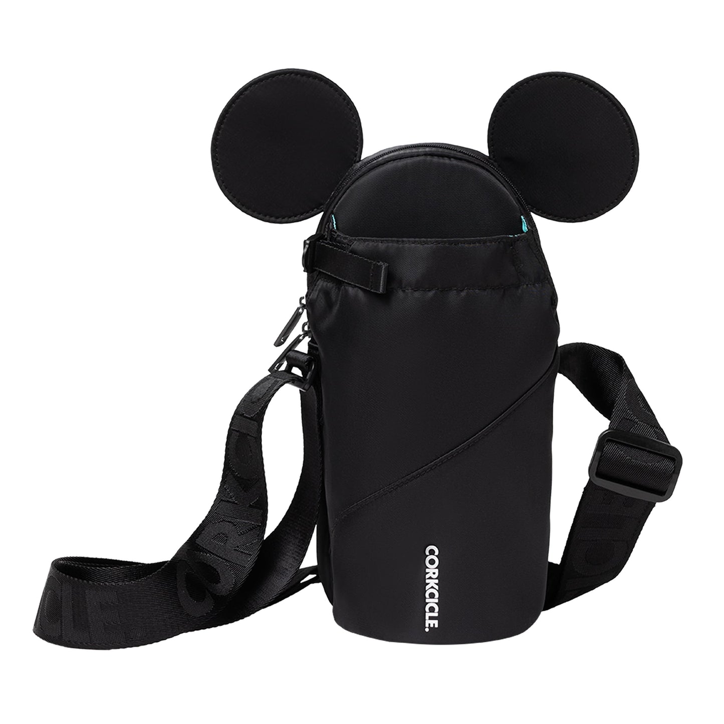 Corkcicle Crossbody Water Bottle Sling Bag - Adjustable Strap - Padded Interior Pocket - Fits 16 oz to 40 oz Tumblers - Summer Drinkware Gift - Black Minnie Mouse Ears
