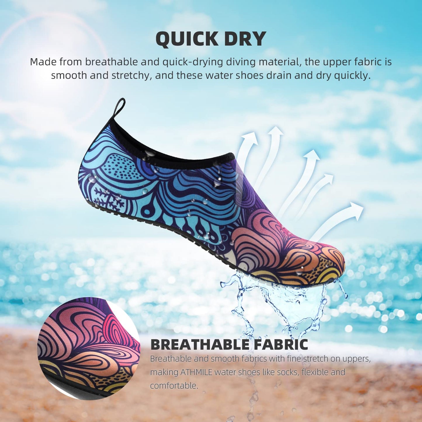 Water Shoes for Women Men Quick-Dry Aqua Socks Swim Beach Barefoot Yoga Exercise Wear Sport Accessories Pool Camping Must Haves Adult Youth Size