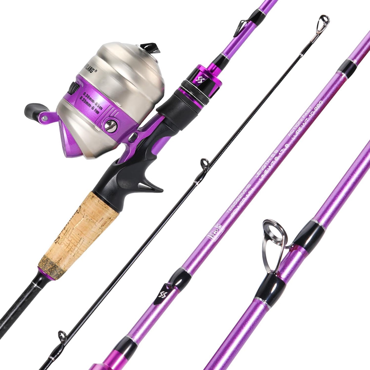 Sougayilang Spincast Reel & Fishing Rod Combo - 5'9" Durable Carbon Rod, Quickset Anti-Reverse Reel | Perfect for Anglers