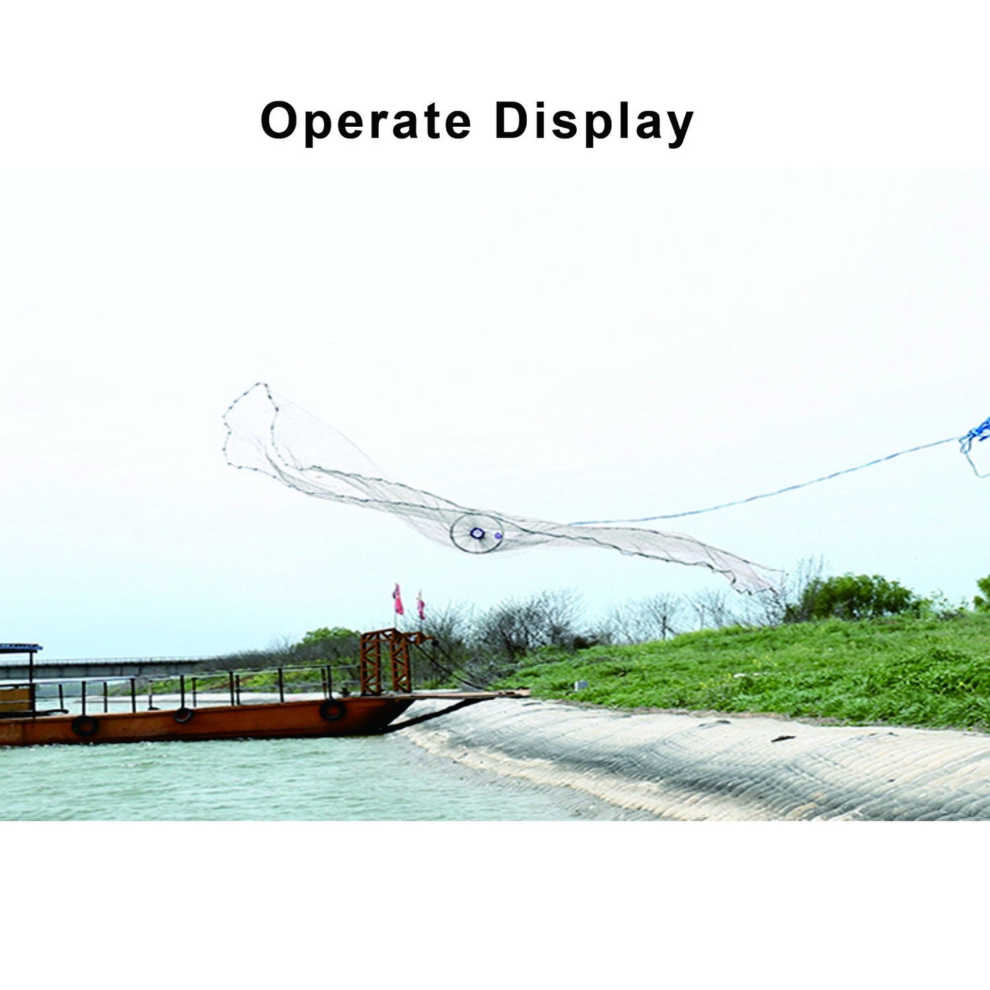 Cast Fishing Net with Aluminum Frame, 0.8 inch Mesh, 7.8-13.8 ft Diameter