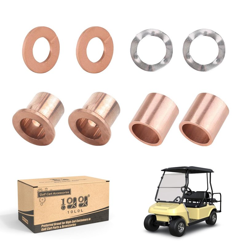 10L0L Golf Cart Upper/Lower Spindle Bronze Bushing King Pin Bushing Fits Club Car DS 1981 Up,Replace OEM 8067, 7048, 1010150, 1016389
