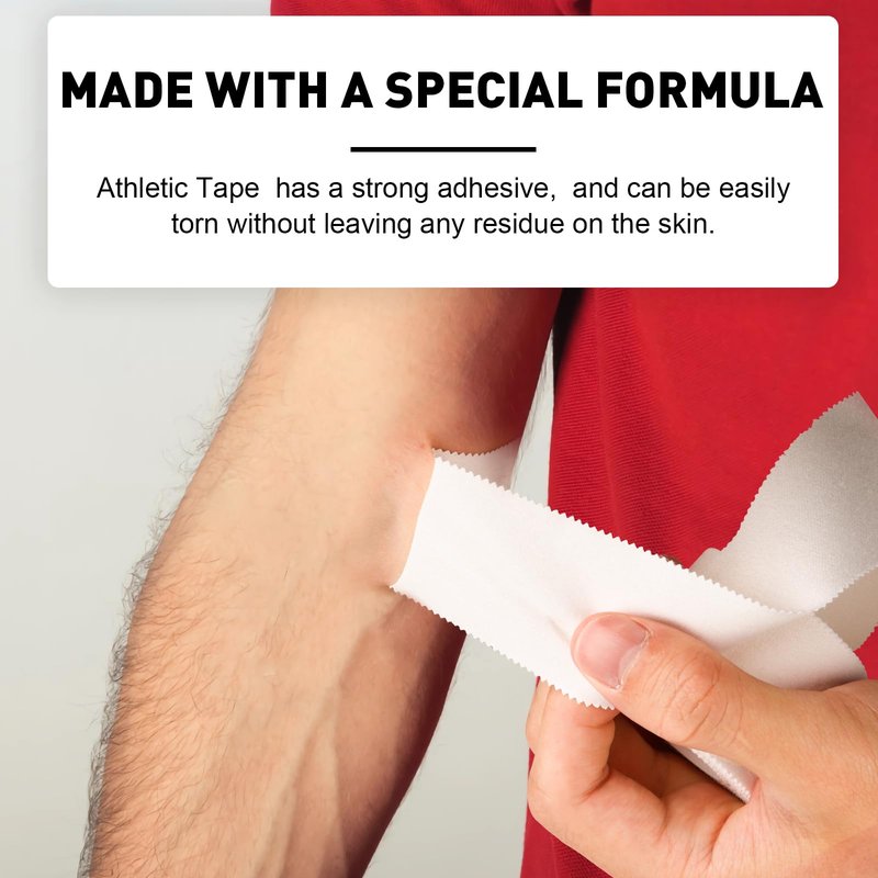 CHMI Athletic Tape,White Sports Tape (20 Pack), 200 Yards Rolls Very Strong Easy Tear NO Sticky Residue Best Tape for Gymnastics Climbing Bat Injuries Medical (1.5 Inch X 200 Yards).