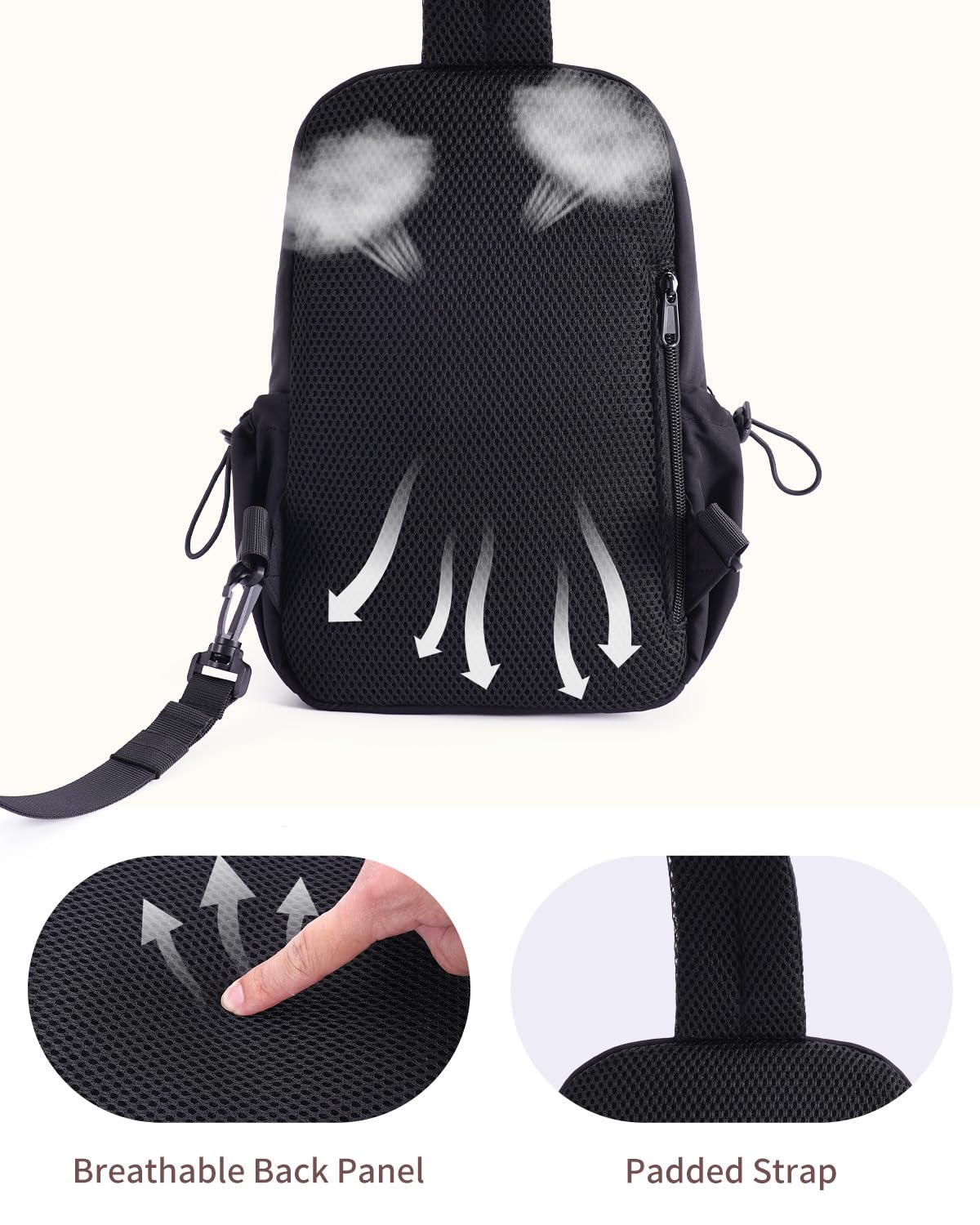 Wandering Nature Sling Bag for Women Lightweight Quilted Crossbody Bag Fits for 11" Tablet with Breathable Back Panel Anti Theft Pocket Padded Strap USB Charge Port, Ideal for Travel, Daily Use