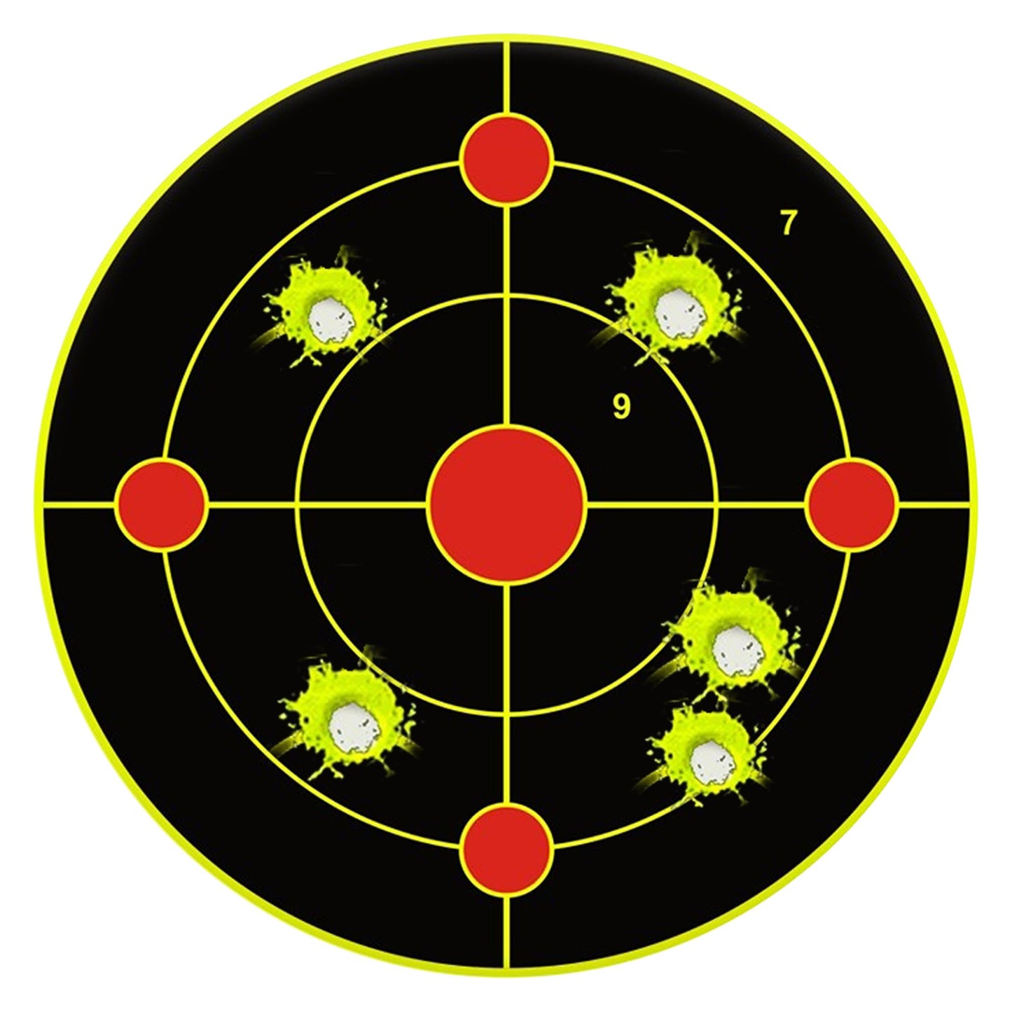 NYEONHRT 6" Shooting Targets Splatter Target Stickers, 100 Pcs Self Adhesive Paper Targets for Shooting Range with Fluorescent Yellow Impact Feedback for Gun Airsoft Rifle Shooting Accessories
