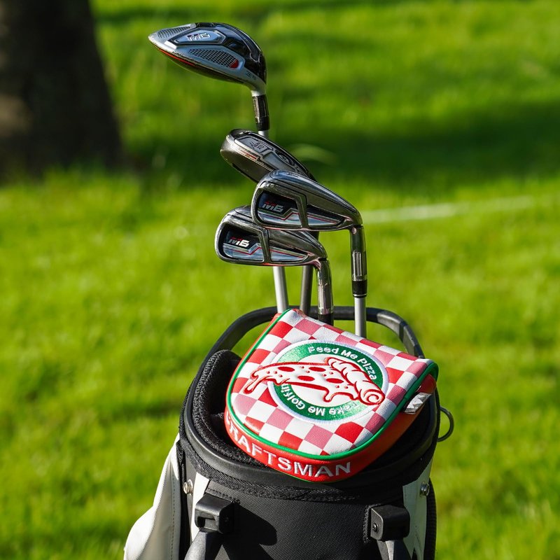 Craftsman Golf Club Cover DF2.1 Checked Putter Cover Center Shaft Putter Headcover Pizza Design Leather Golf Mallet Putter Cover