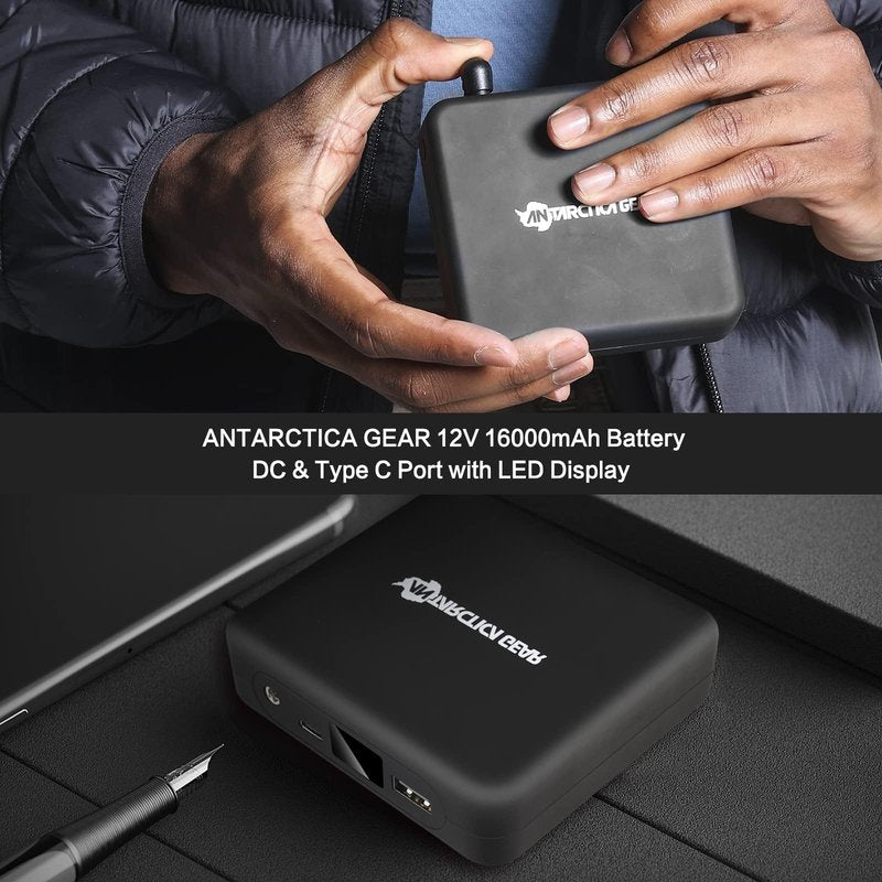 ANTARCTICA GEAR Heated Jacket, Lightweight Heating Jackets with 12V Power Bank, 6 Areas Winter Coat for Men and Women