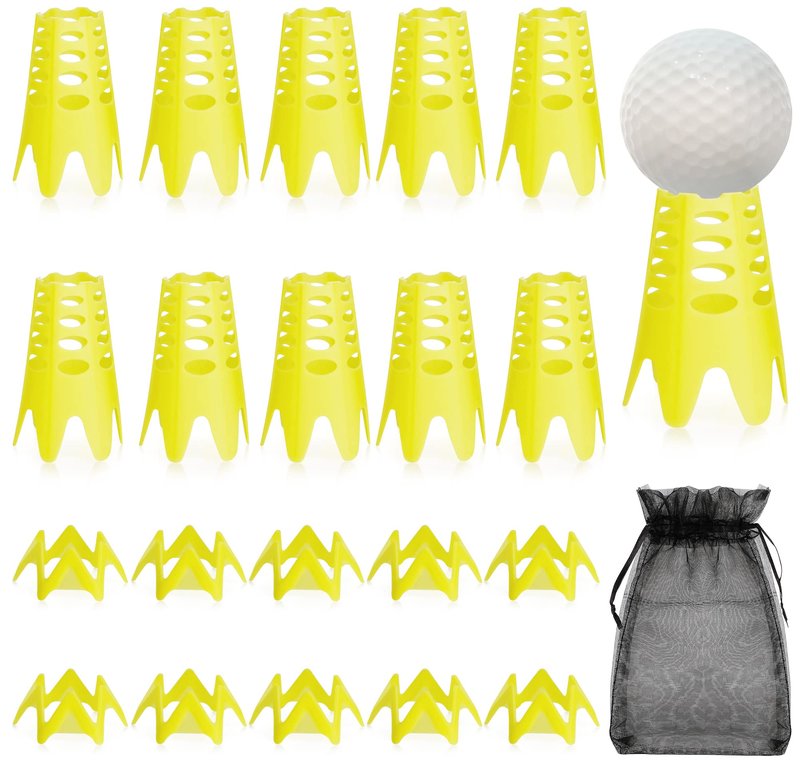 Sanchamy Golf Simulator Tees 20Pcs Plastic Golf Tees for Outdoor Indoor Home Training Practice Simulator Golf Tees Golf Mat Tees for Winter Turf Driving Range 10 Tall+10 Short+1 Mesh Bag