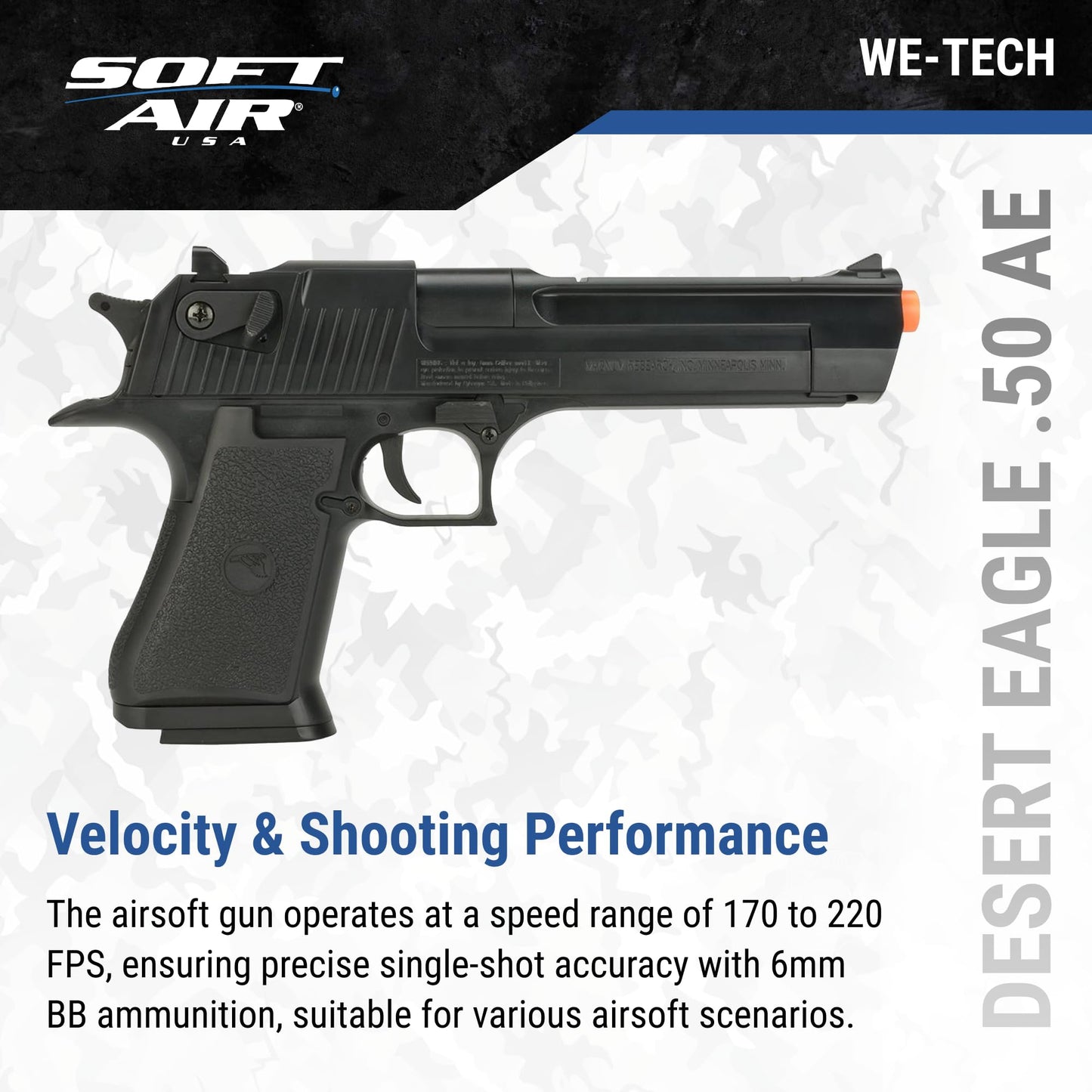 Desert Eagle 50Ae Spring Pistol, Black- ClamSpring Pistols, 200-260 FPS