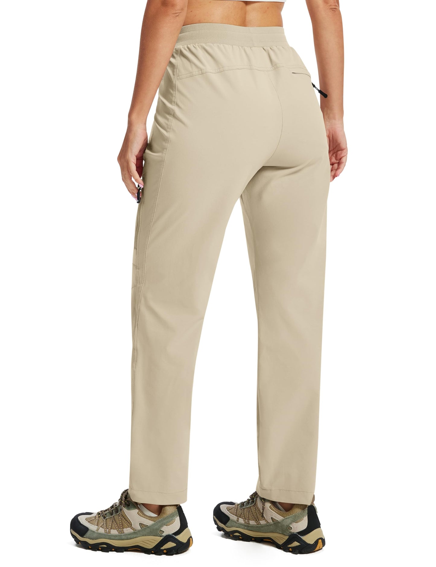 AIRIKE Women's Hiking Cargo Pants Lightweight Quick Dry Fishing Camping Travel Work Pant with 5 Pockets Khaki M