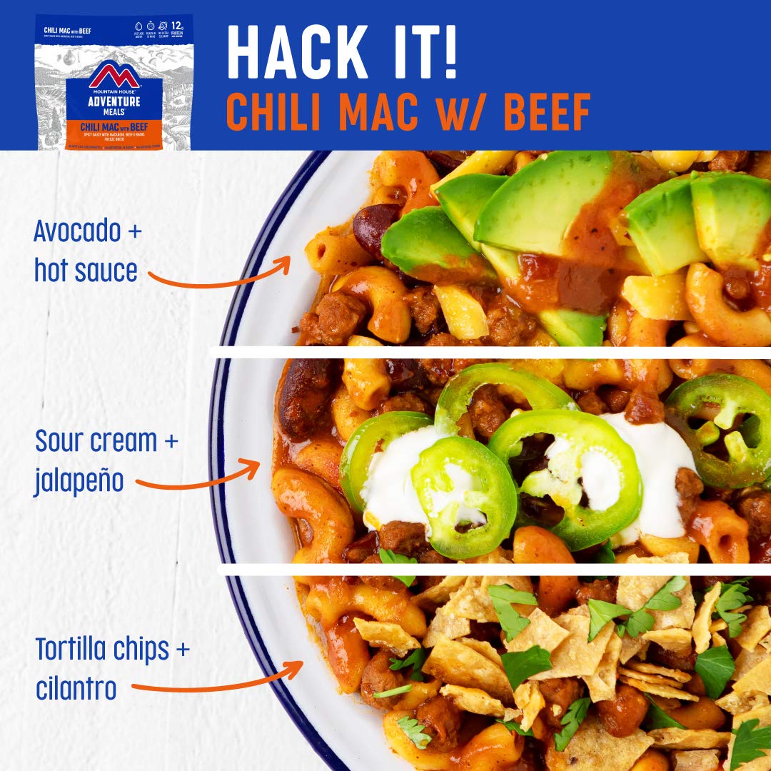 Mountain House Chili Mac Pro-Pak | Freeze Dried Backpacking & Camping Food | One Serving