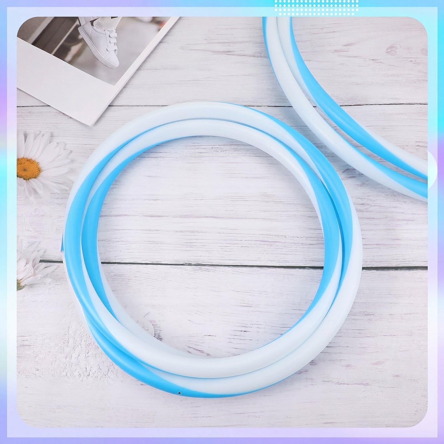 Jerify 4 Pcs LED Hoop Light up LED Glowing Lights Fitness Exercise Hoops 10 Color Changing Exercise Glowing Hoop for Halloween Party Favors Dance Dark Fitness (36 Inch)