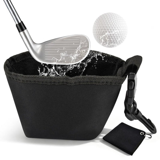 Yuanfenron Golf Club and Golf Ball Cleaning Bag - Cleans Club Grooves, Portable Waterproof Clean Face Tech, Detachable Clip, Quick Dirt & Grass Removal, for Golfers