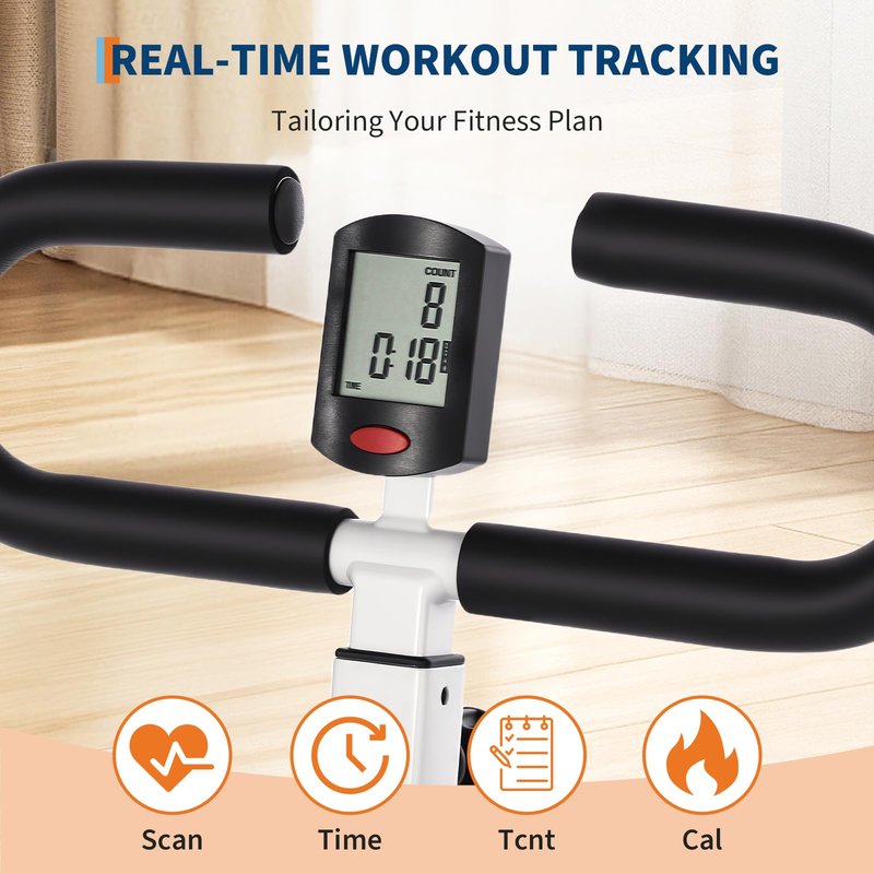 GarveeHome Squat Machine, Squat Assist Trainer with Adjustable12 Level Resistance, Foldable Squat Ride Rowing Machine for Home, Full Body Workout Gym for Glutes Legs Workout, 350 LBS Capacity, White