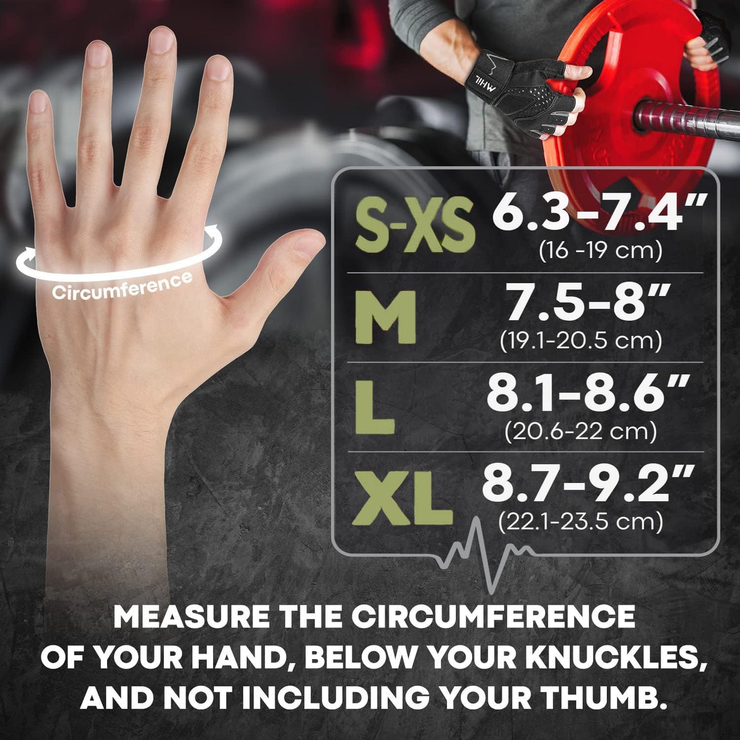 MhIL Workout Gloves for Men – Comfortable Gym Gloves for Men with Enhanced Grip for Safety and Hand Protection – Weight Lifting Protection with Wrist Wraps Support for Performance Boost and Style