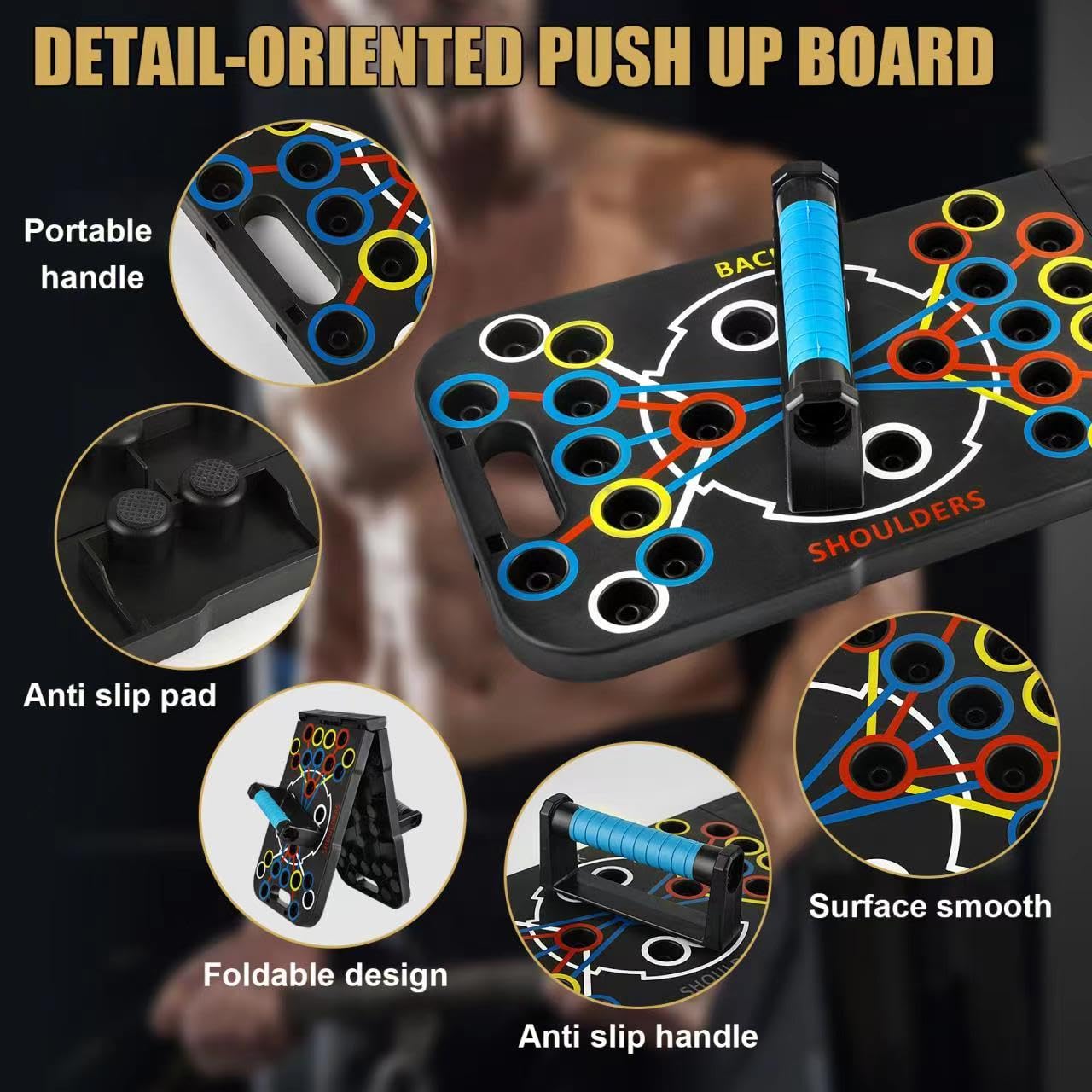 Push Up Board Foldable Adjustable Pushup Bar 56 in 1 Exercise Fitness Workout for Muscle Max Strength Training for Men Women Home Gym Equipment