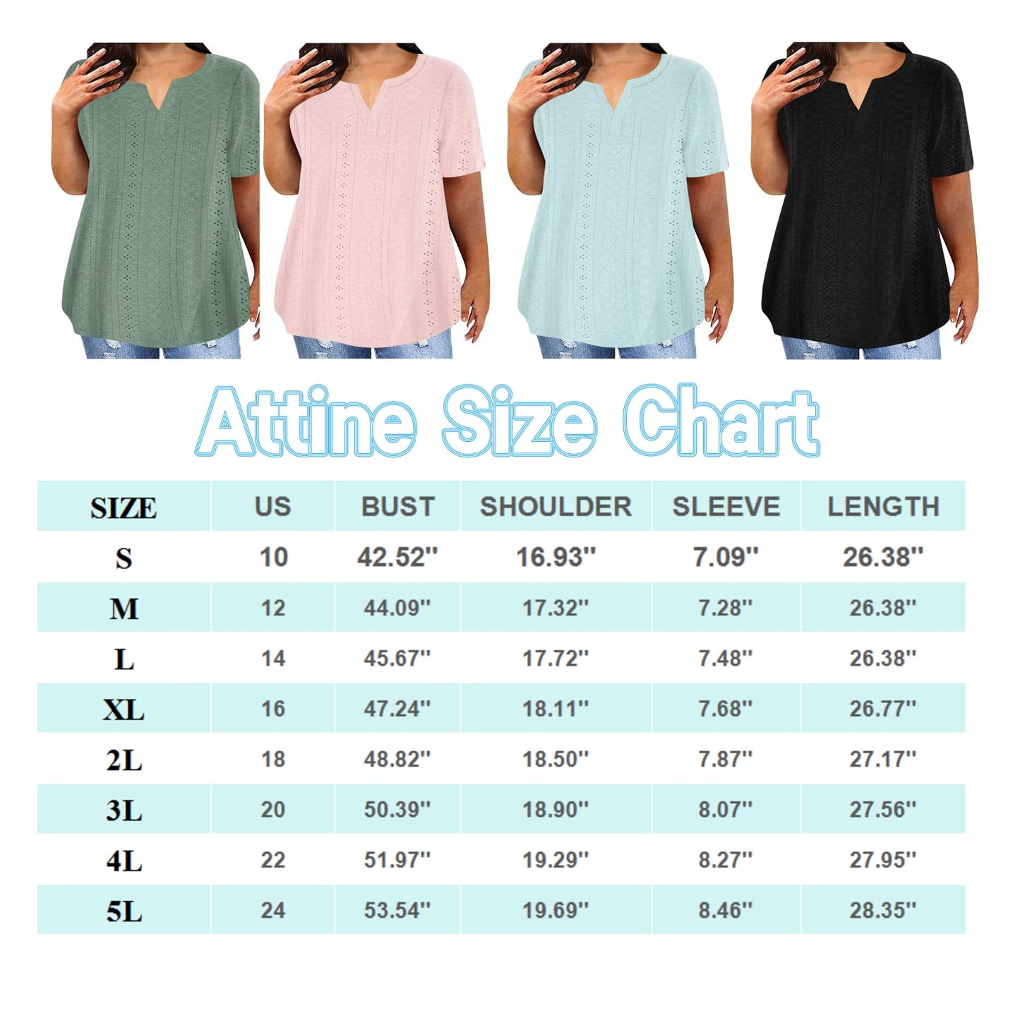 Attine Prime Deals of The Day Lightning Deals Women's 2024 Plus Size Tops Summer Solid V Neck Tunic Blouse Casual Loose Short Sleeve Tee Eyelet Embroidery T Shirts Prime Deals Today