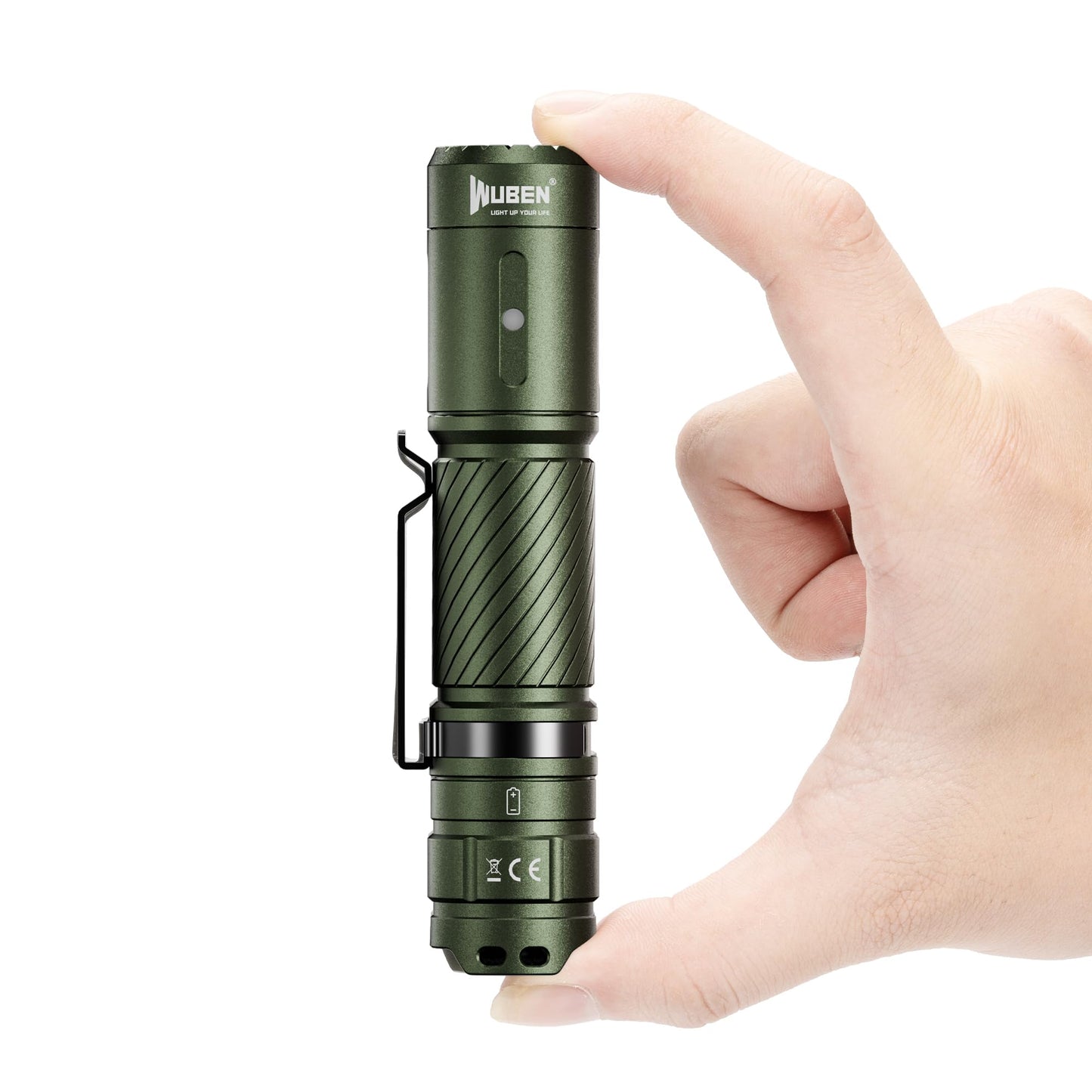 WUBEN C3 Flashlight 1200 High Lumens Rechargeable Flashlights 6 Modes Super Bright IP68 LED Tactical Flashlight for Camping, Home, Emergenc, Inspection, Repair, Tool Gifts for Men(Army Green)