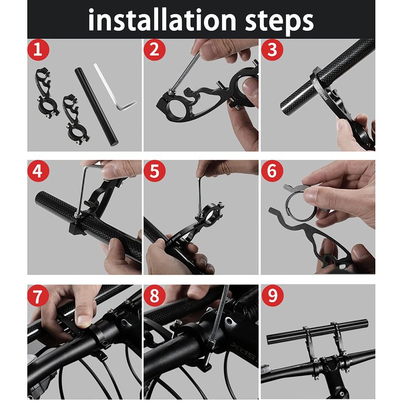 Bike Bicycle Double Handlebars Extender Extension,11.8 inches/30CM Aluminum Alloy Super Long Bike Bracket Accessories,for Bike Mounts,Bicycle Extender Bars,for 20mm-32mm Bars Caliber