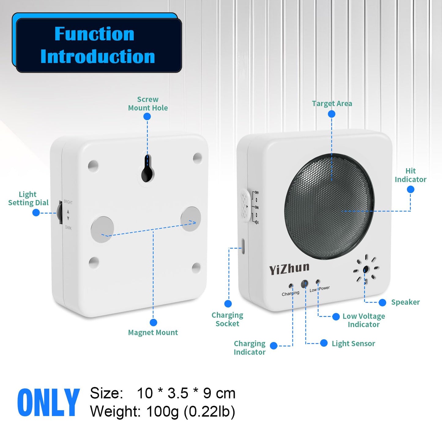 4th Generation Dry Fire Laser Target Training System with Steel Plate Sound and Immediate Flash Feedback (S01) for 9mm/380/22lr/223
