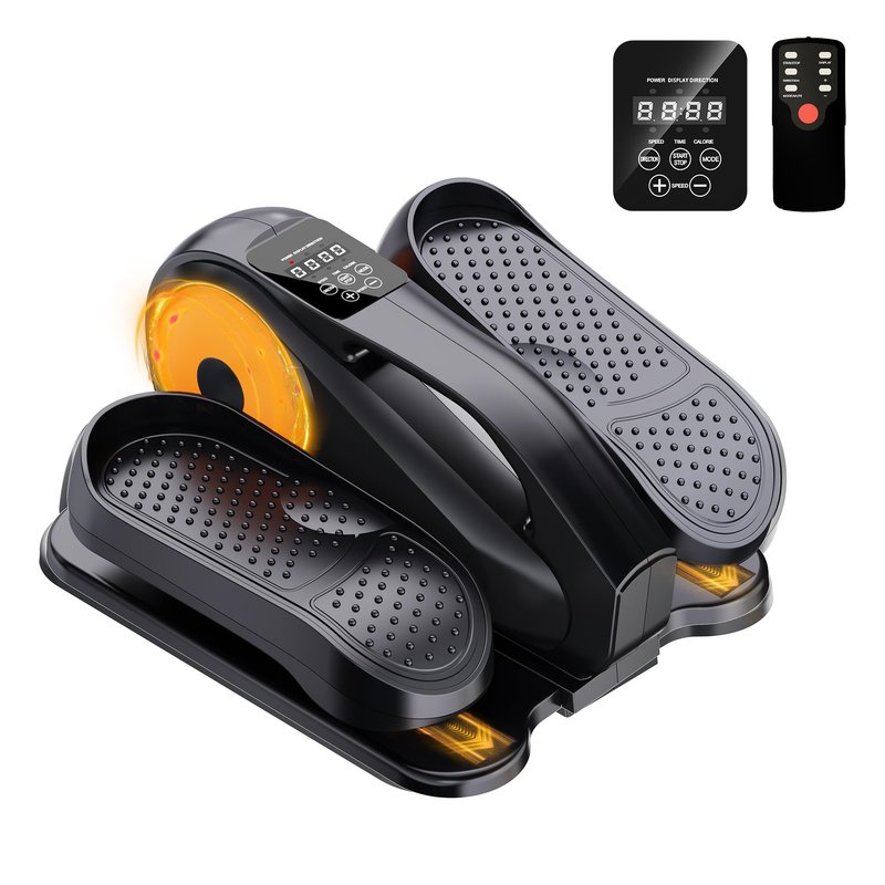 Under Desk Elliptical Machine, Ellipse Leg Exerciser While Sitting for Seniors Adults, Quiet & Portable Fully Assembled Foot Pedal Exerciser at Home with Remote Control, Exclusive Office Silent Mode