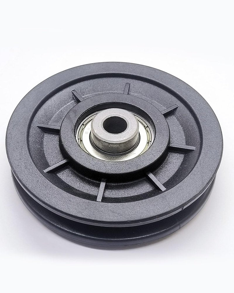 Zepofit Pulley Wheel Bearing 90mm Nylon - Universal Pulleys for Gym Cable Machine Smith Machine Garage Barn Door Parts Weight Lifting System Replacement LAT Pulldown Attachment (6, Silver Center)